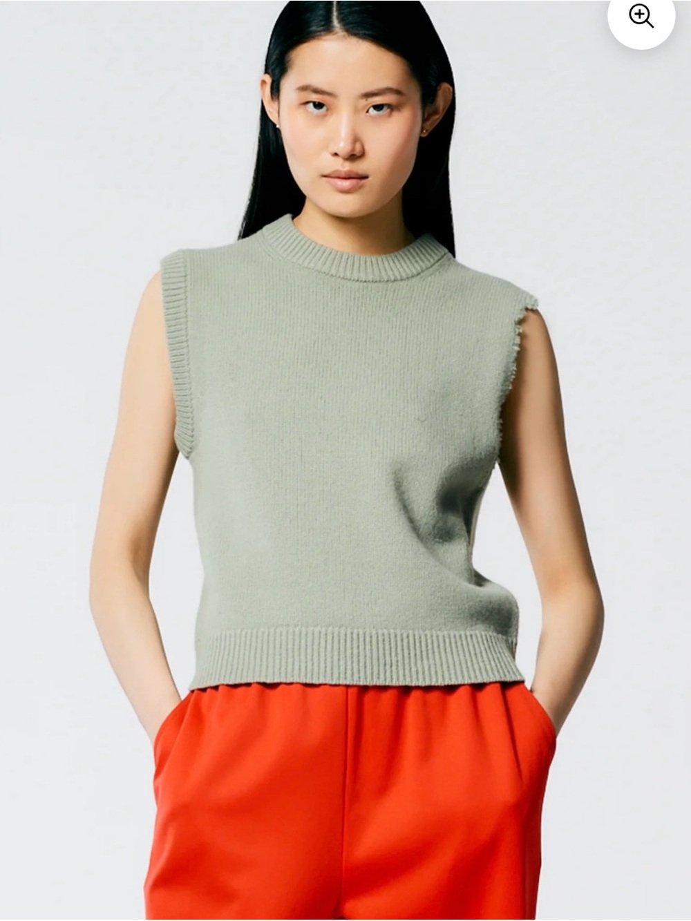Tibi Soft Lambswool Distressed Pullover Vest
